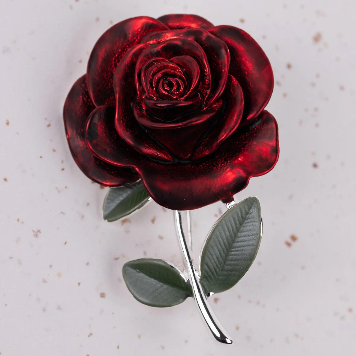 Meryton Handcrafted Rose Brooch