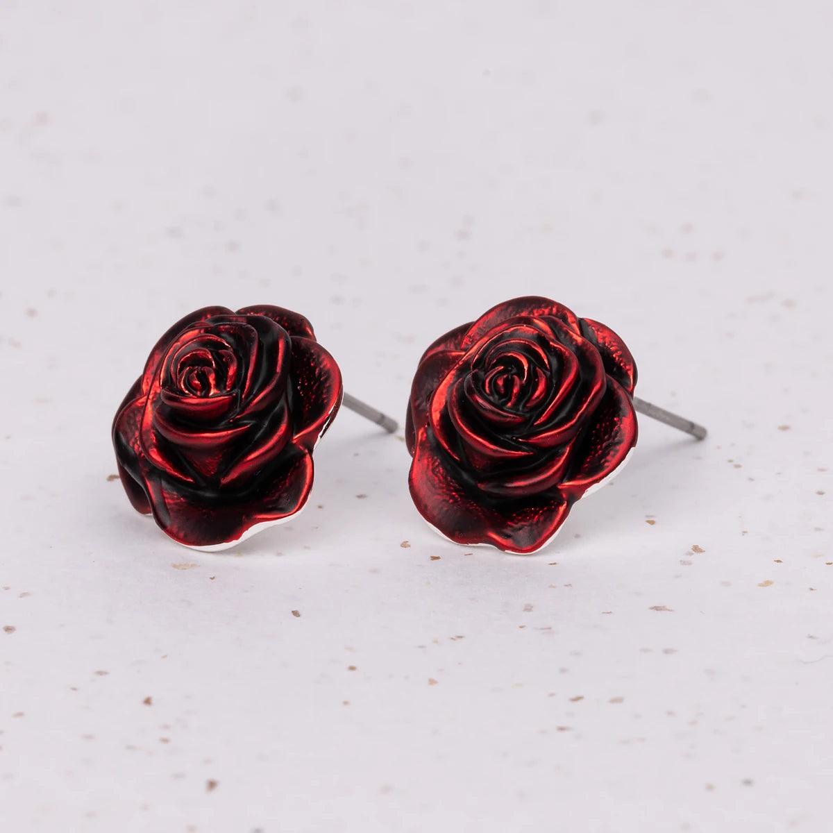 Meryton Handcrafted Rose Earrings - JaneAusten.co.uk