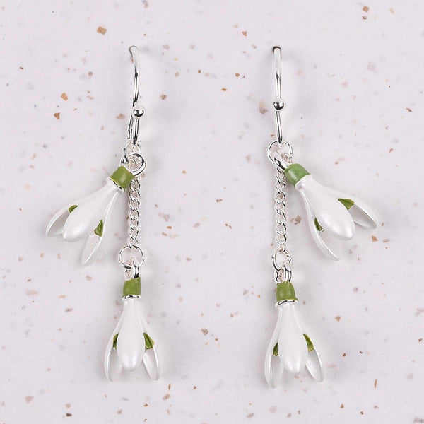 Silver on sale snowdrop earrings