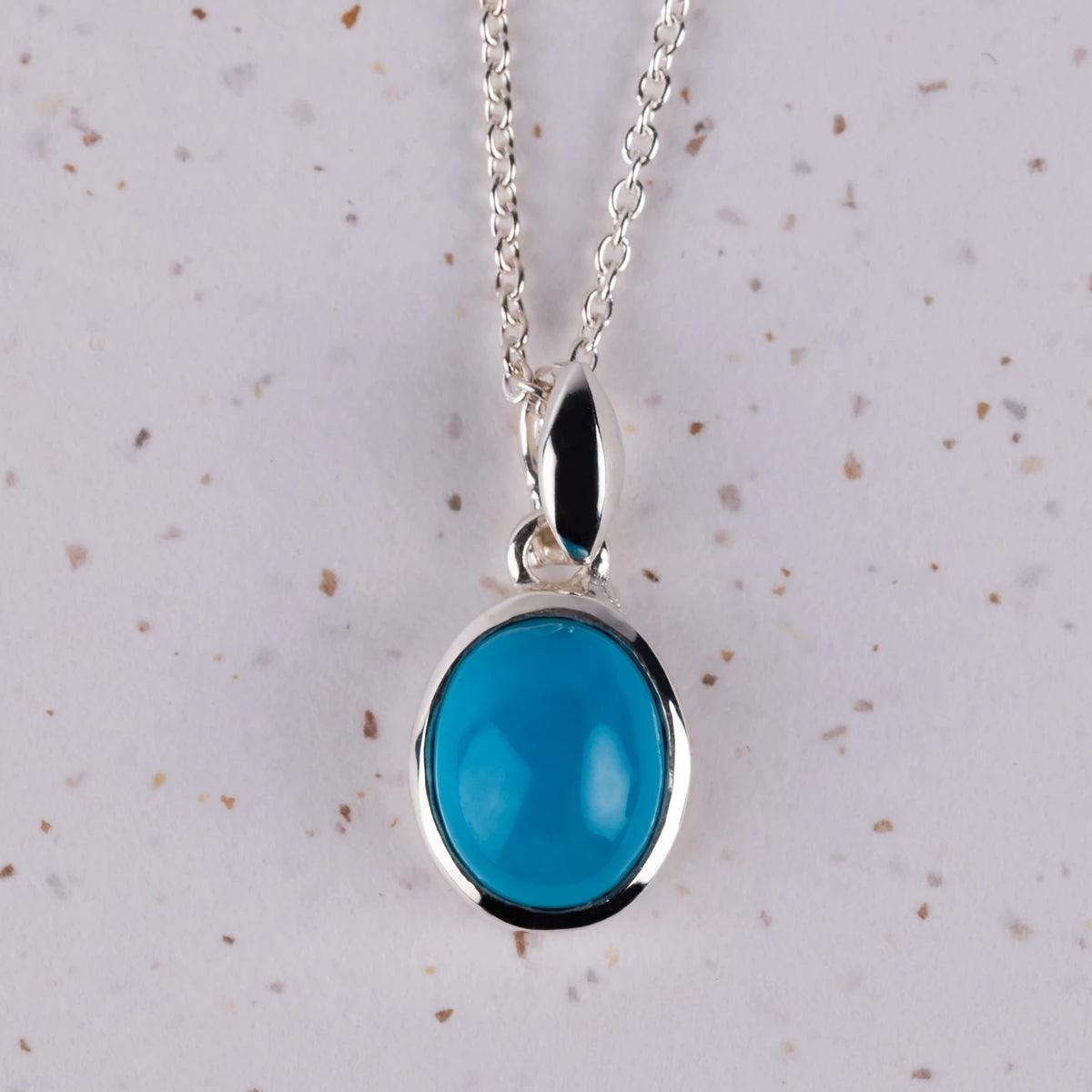 Jane Austen Beautiful Silver and Turquoise Pendant Necklace - JaneAusten.co.uk