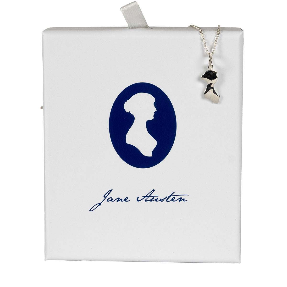 Jane Austen Silhouette hanger ketting in vergulde zilver