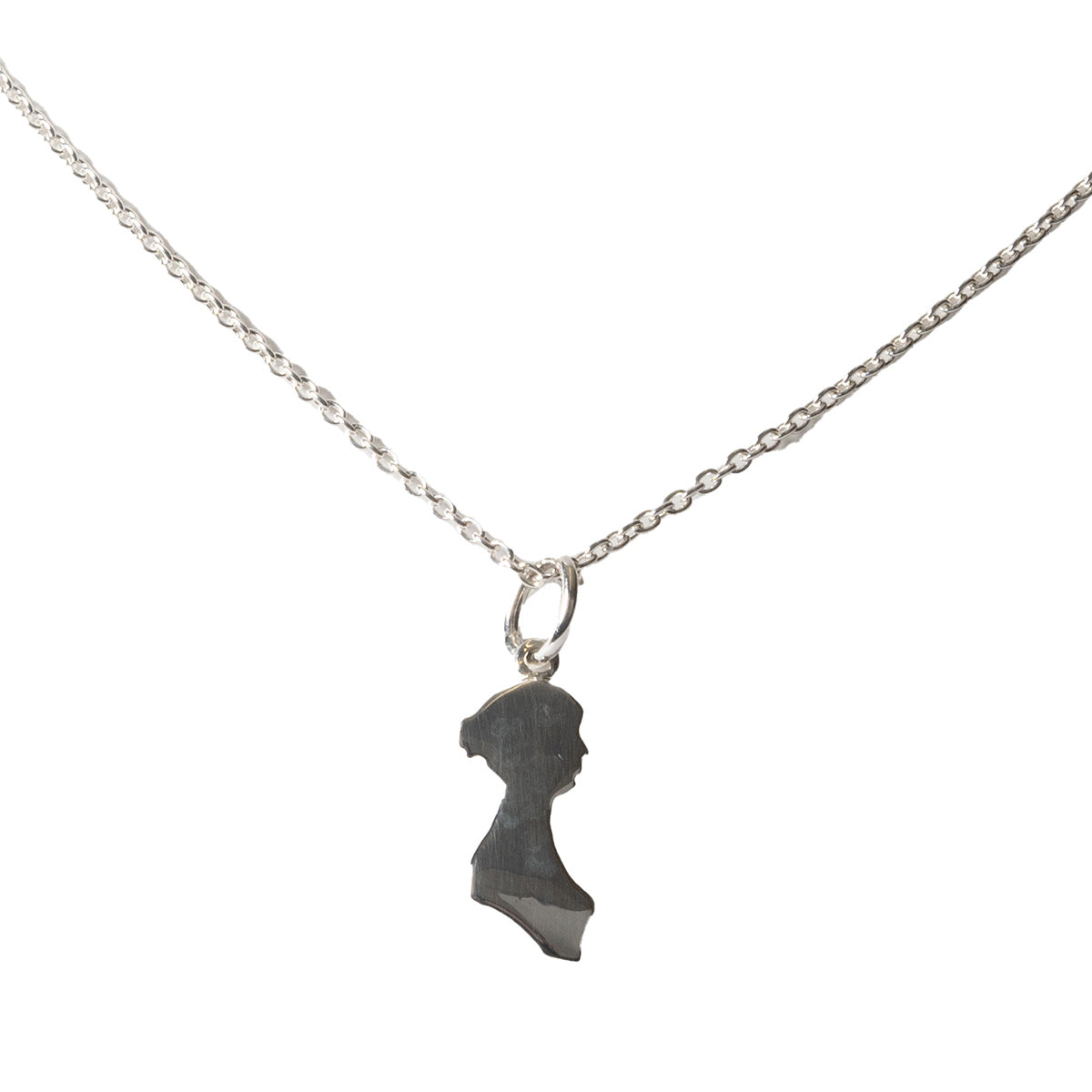 Jane Austen Silhouette Anhängerkette in goldplattiertem Silber