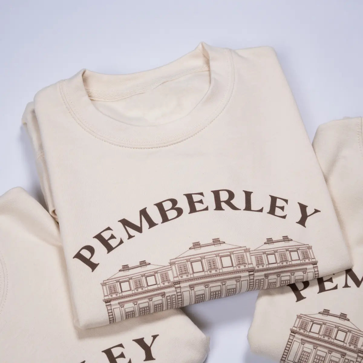 Super-soft Pemberley sweater in beige to celebrate your favourite novel.