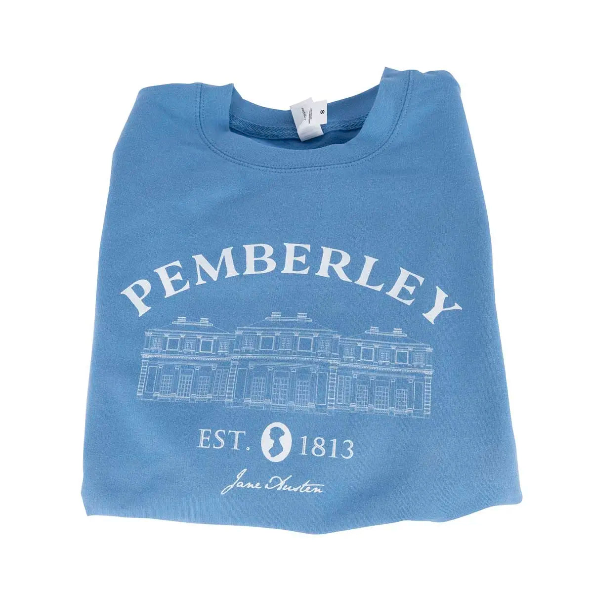 blue pemberley sweater, folded