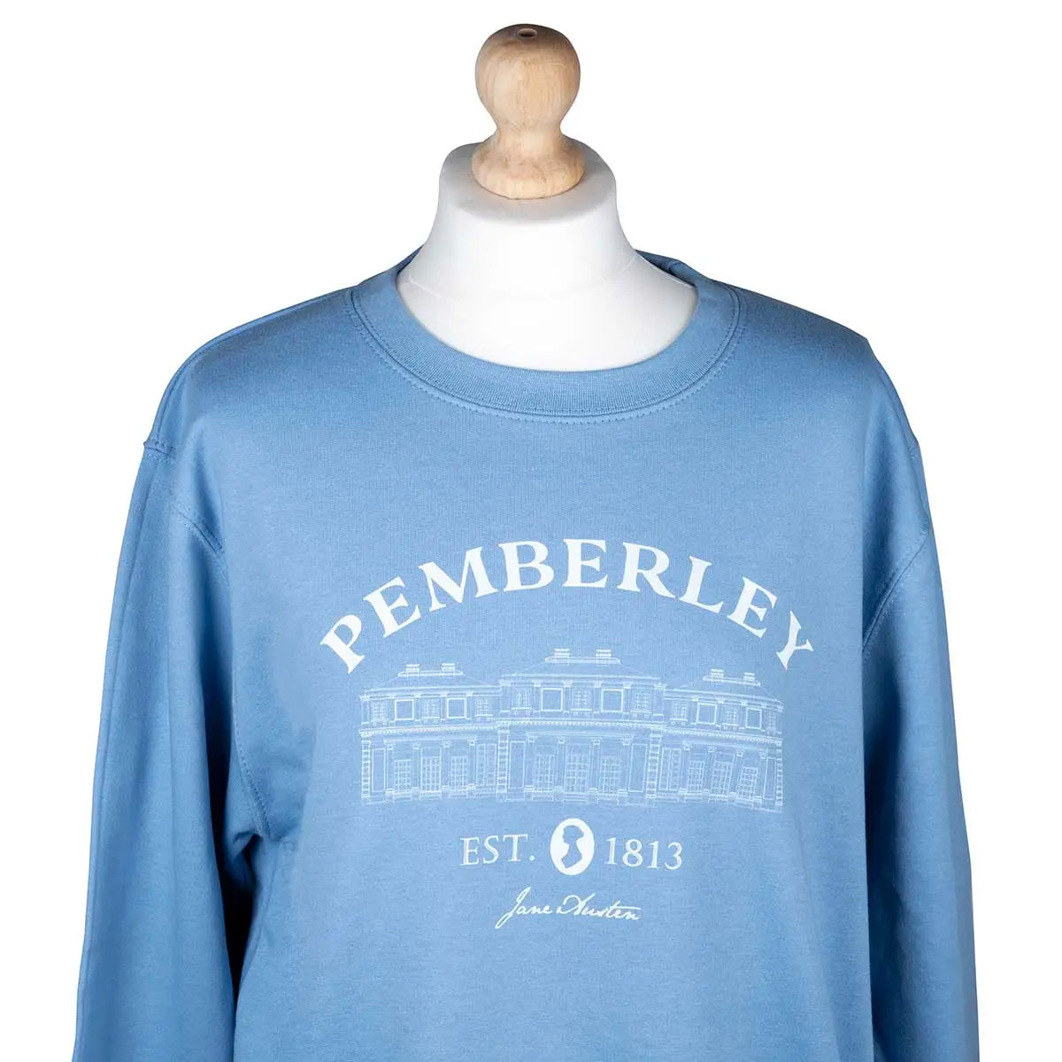 Blue Pemberley Sweater on mannequin