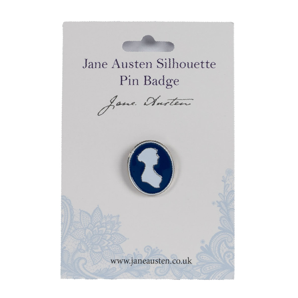 Insigne de silhouette Jane Austen Silver