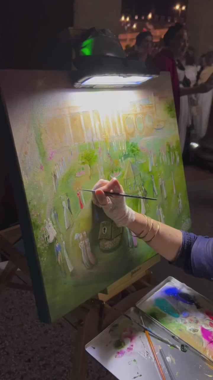 Video providing context of the painting as well as the reveal of the original piece with UK award winning artist, Charlotte Atkinson.