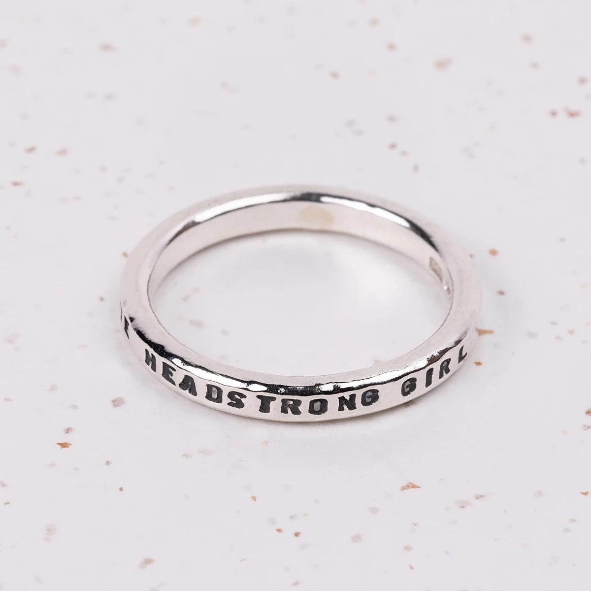 Jane Austen "Obstinate Headstrong Girl" Quote Ring