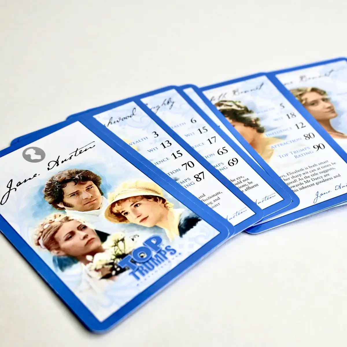 Some Jane Austen Top Trumps Cards