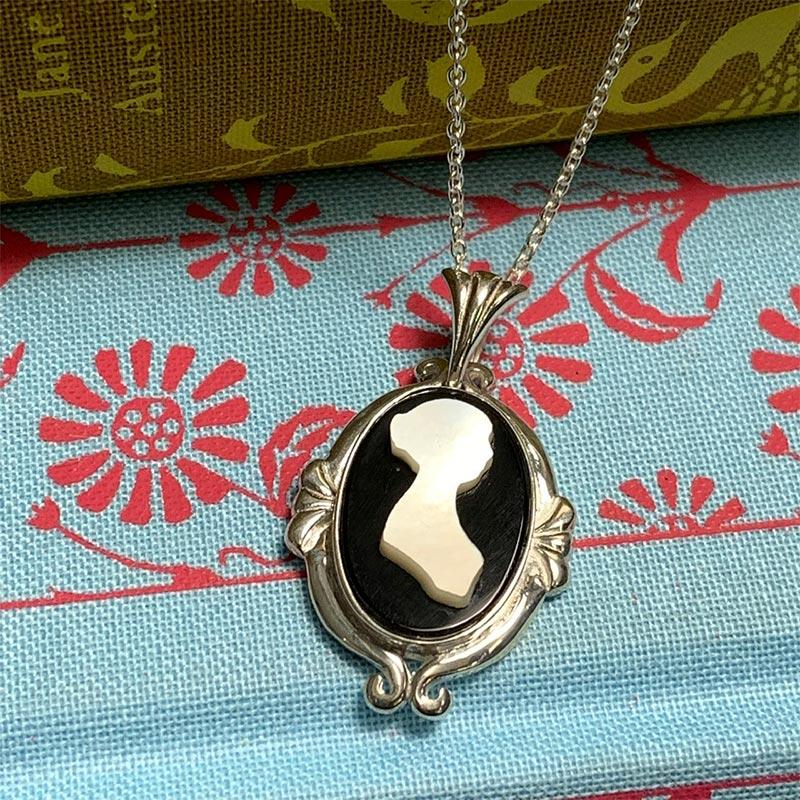 Exclusive Jane Austen Mother of Pearl Cameo Necklace - JaneAusten.co.uk