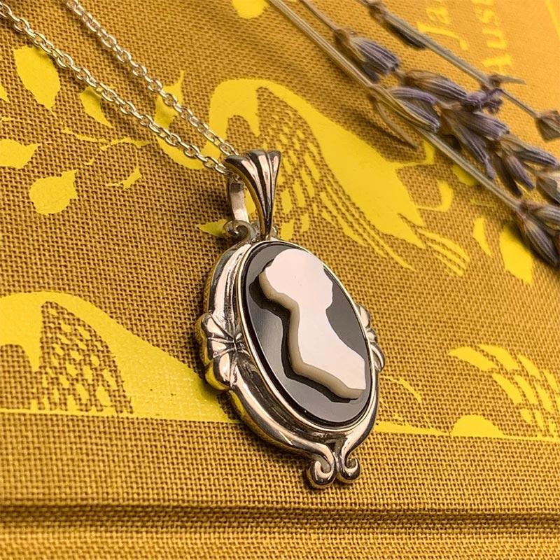 Exclusive Jane Austen Mother of Pearl Cameo Necklace - JaneAusten.co.uk