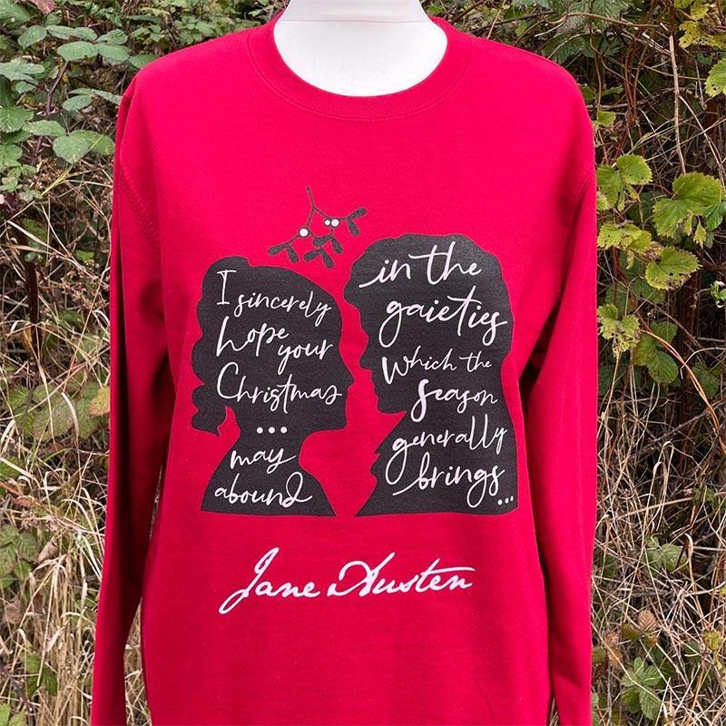 Jane Austen Christmas Sweater - Red | Exclusive Collection