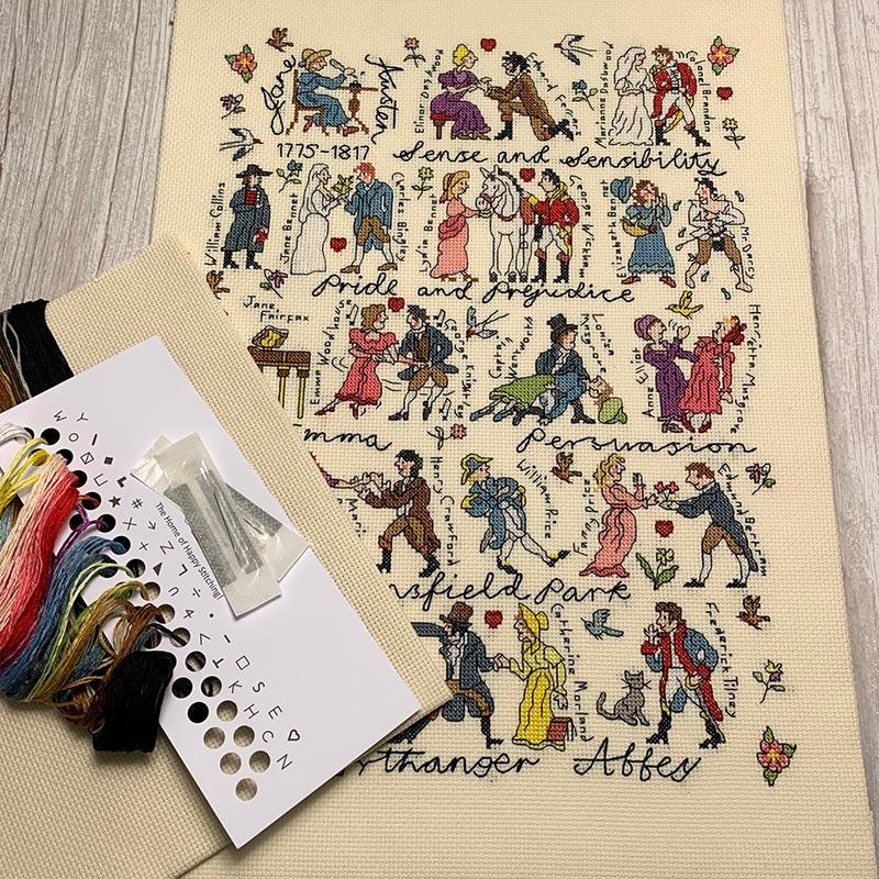 Jane Austen Counted Cross Stitch Kit - JaneAusten.co.uk