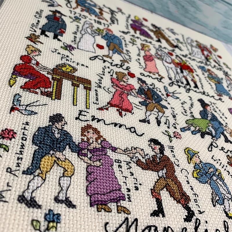 Jane Austen Counted Cross Stitch Kit - JaneAusten.co.uk