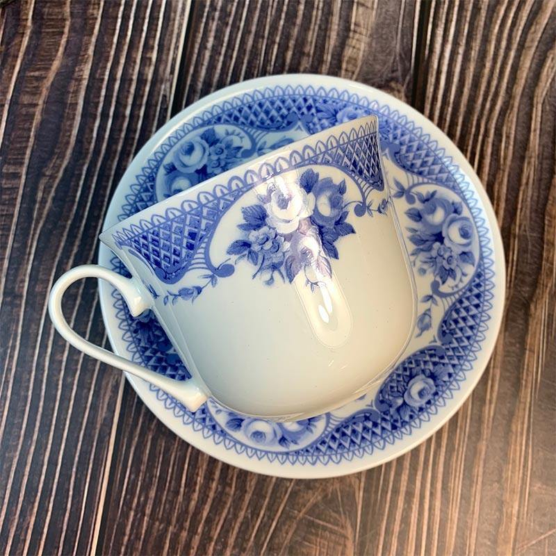 Bone China Teetasse und Saucer (extra groß) - Jane Austen Netherfield Design