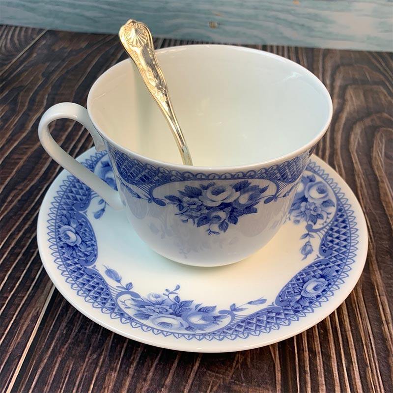 Bone China Teetasse und Saucer (extra groß) - Jane Austen Netherfield Design