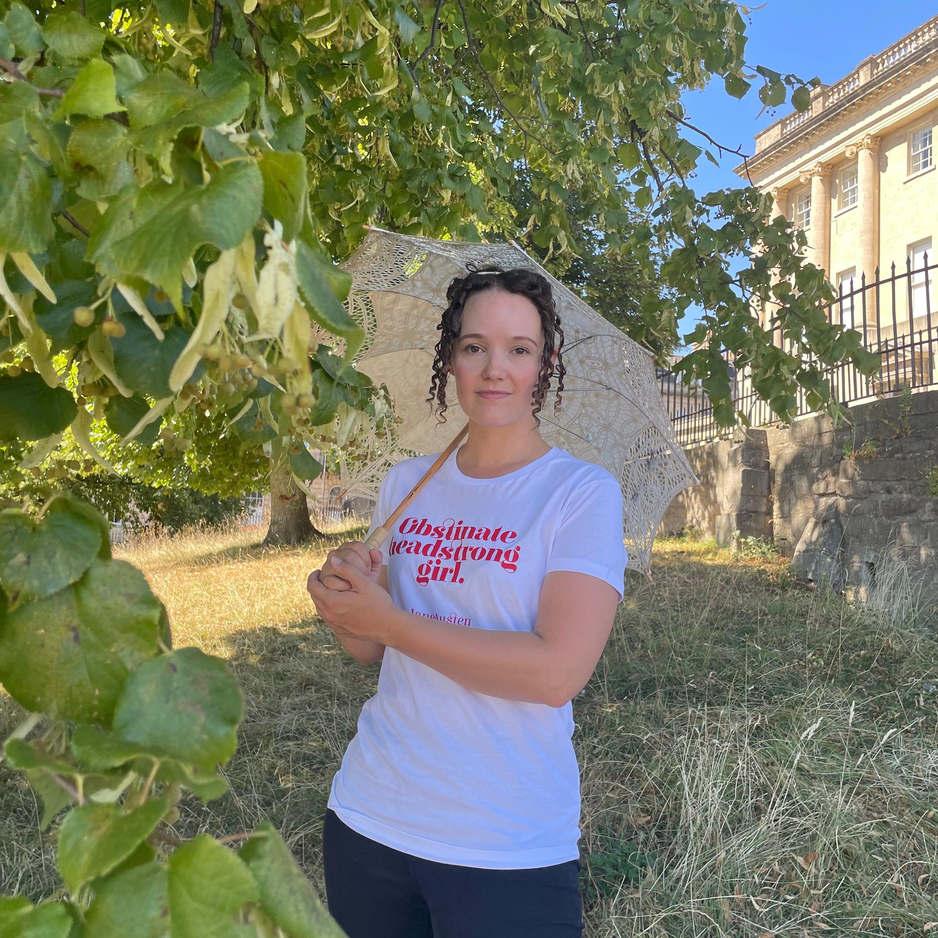 Jane Austen T-Shirt - 'Obstinate Headstrong Girl' - JaneAusten.co.uk