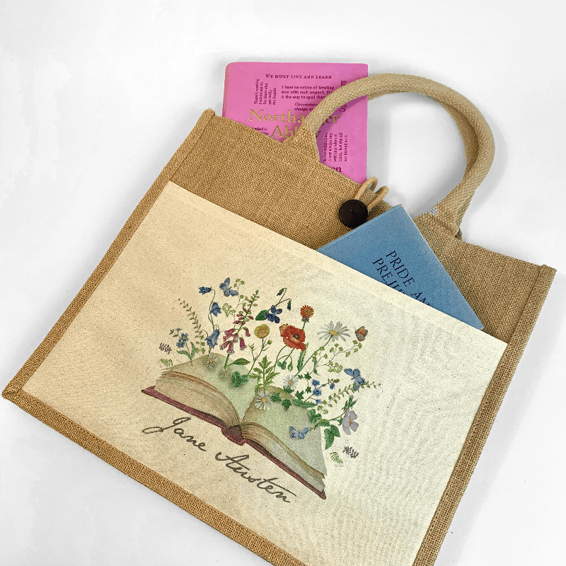 A copy of Pride and Prejudice and Northanger Abbey are pocking out from organisational pockets of the bag with plenty of room to spare. Making it an excellent gift for any reader who just can't resist purchasing another book 