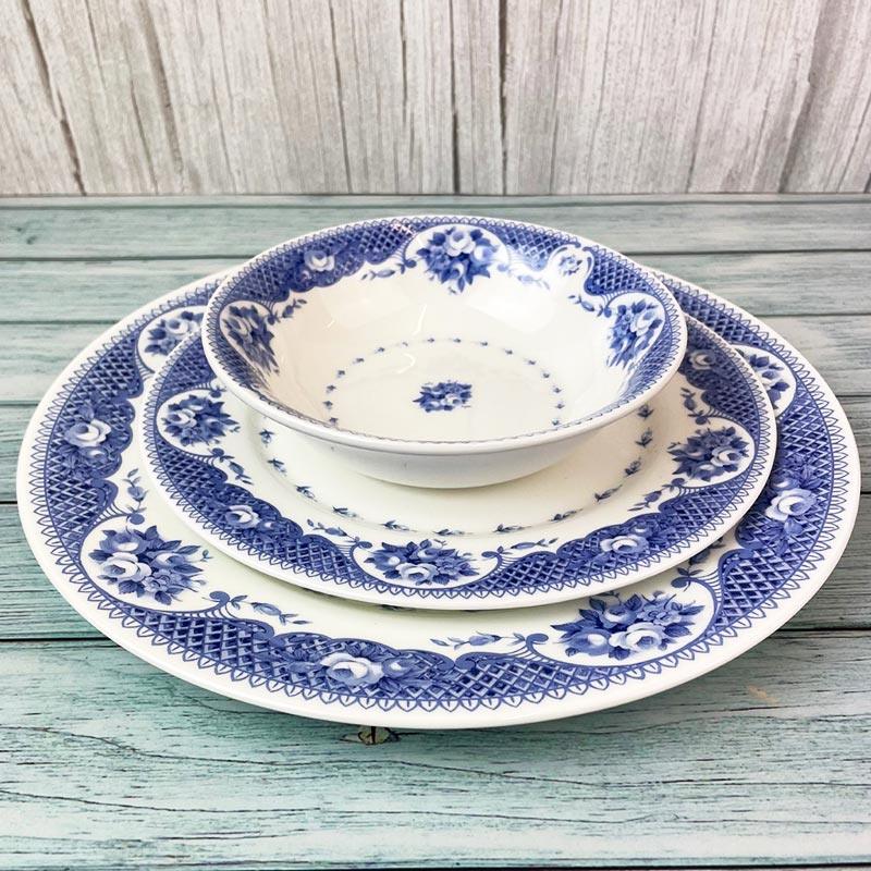 Bone China Dinner Plate, Side Plate and Bowl Set - Jane Austen Netherfield Design | Exclusive Range