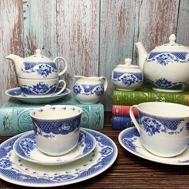 Exclusive Bone China Regency Teacup, Saucer and Plate Set - Jane Austen Netherfield Collection