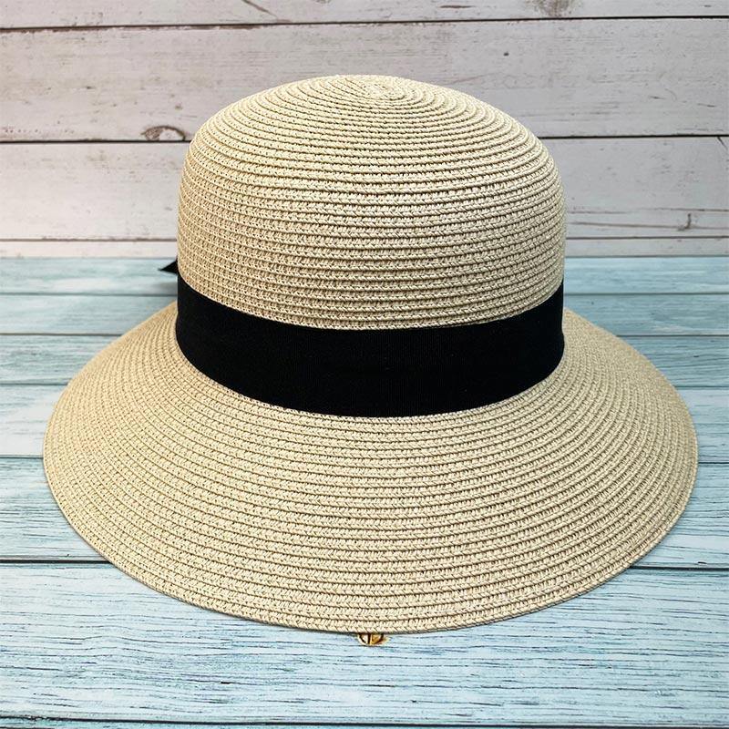 Folding Sun Hat with Ribbon and Travel Bag