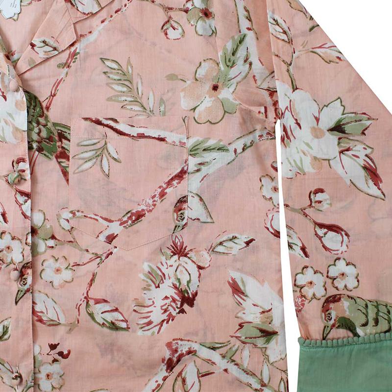Georgina Ladies Pyjamas - Peach Blossom - JaneAusten.co.uk