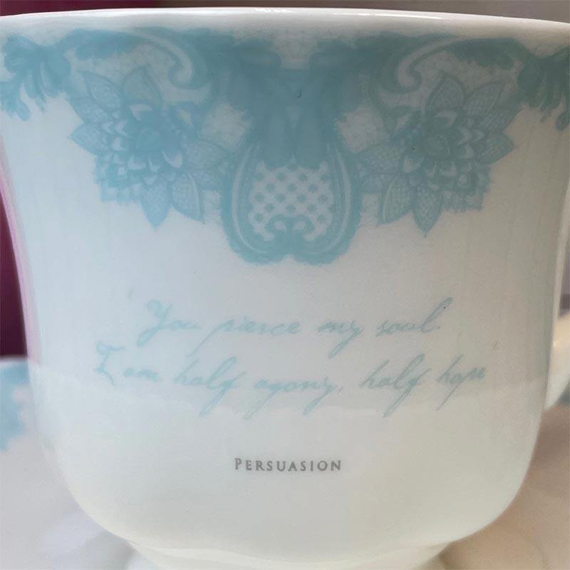 Jane Austen Bone China Teacup And Saucer - Persuasion | Exclusive Collection - JaneAusten.co.uk