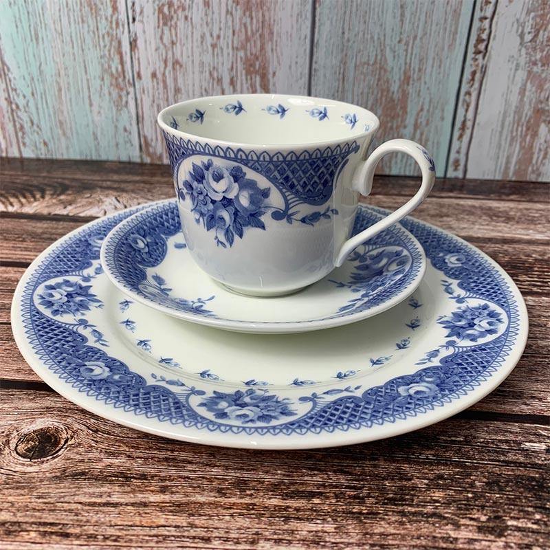 Exclusive Bone China Regency Teacup, Saucer and Plate Set - Jane Austen Netherfield Collection