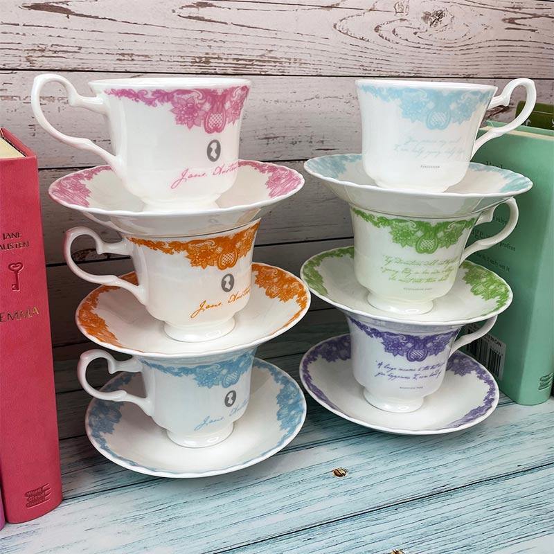 Jane Austen Bone China Teacup And Saucer - Mansfield Park | Exclusive Collection - JaneAusten.co.uk