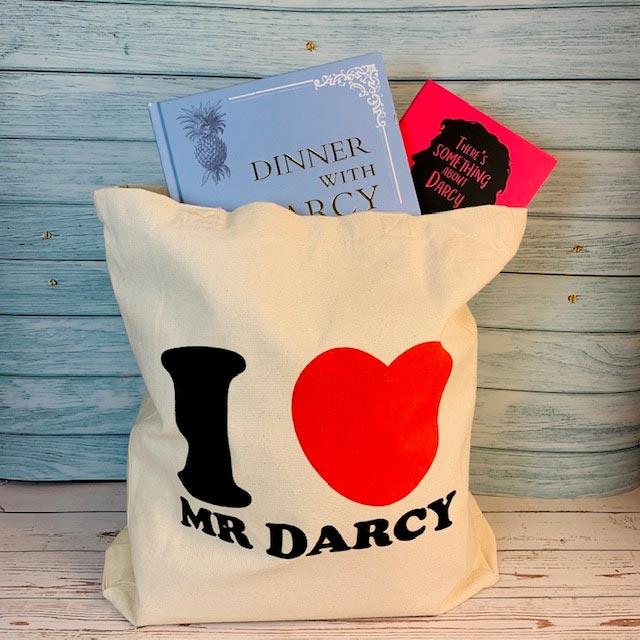 I Love Mr Darcy Tote Bag - White - JaneAusten.co.uk