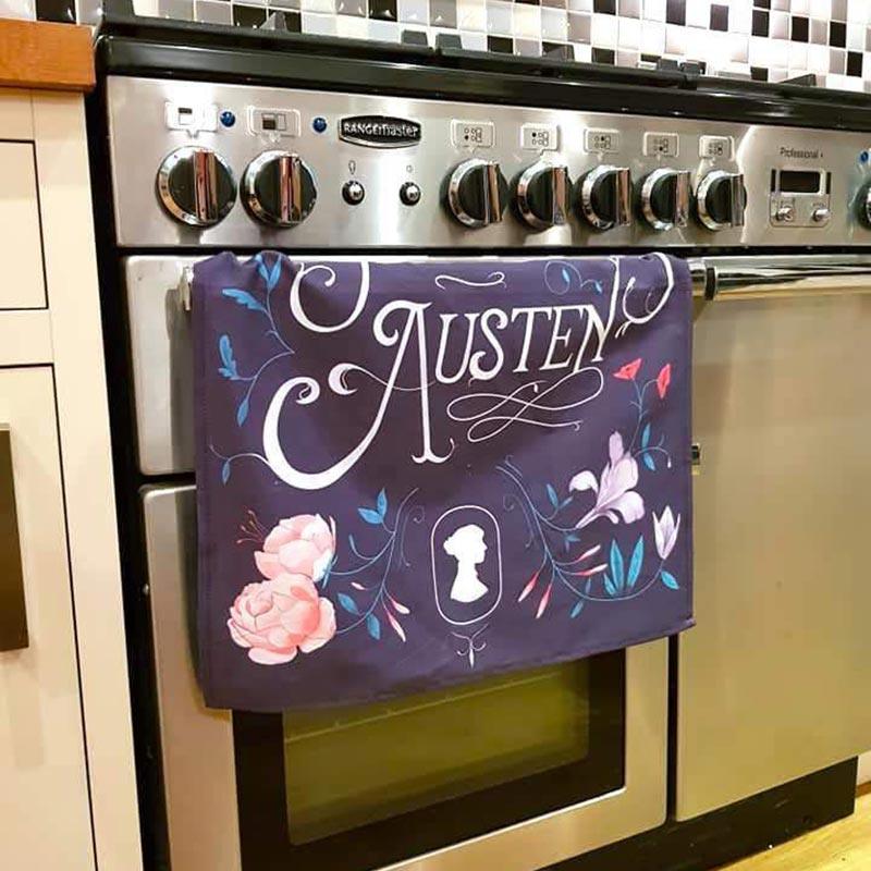 Exclusive Jane Austen Tea Towel - The Complete Works - JaneAusten.co.uk